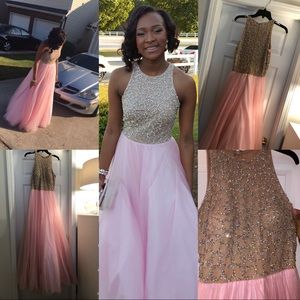 cinderella pink prom dress